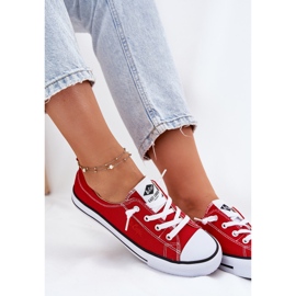 Materiałowe Trampki Damskie Lee Cooper LCW-25-02-3298L Czerwone 6