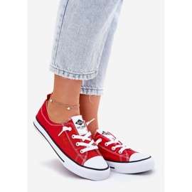 Materiałowe Trampki Damskie Lee Cooper LCW-25-02-3298L Czerwone 1