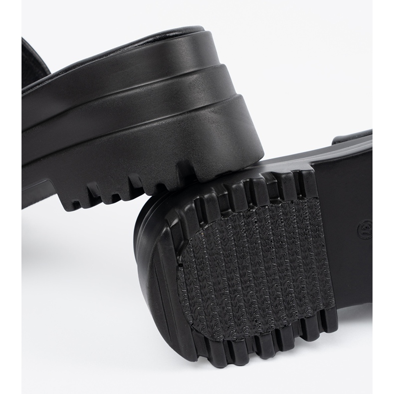 Seastar Klapki na platformie czarne 1