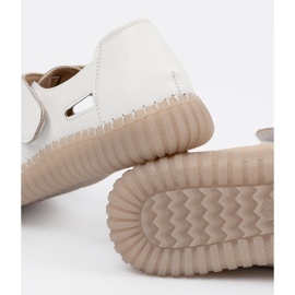 Seastar Półbuty damskie ażurowe na rzep białe 2