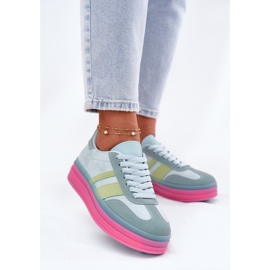 Niskie Sneakersy Na Platformie Niebieskie 2