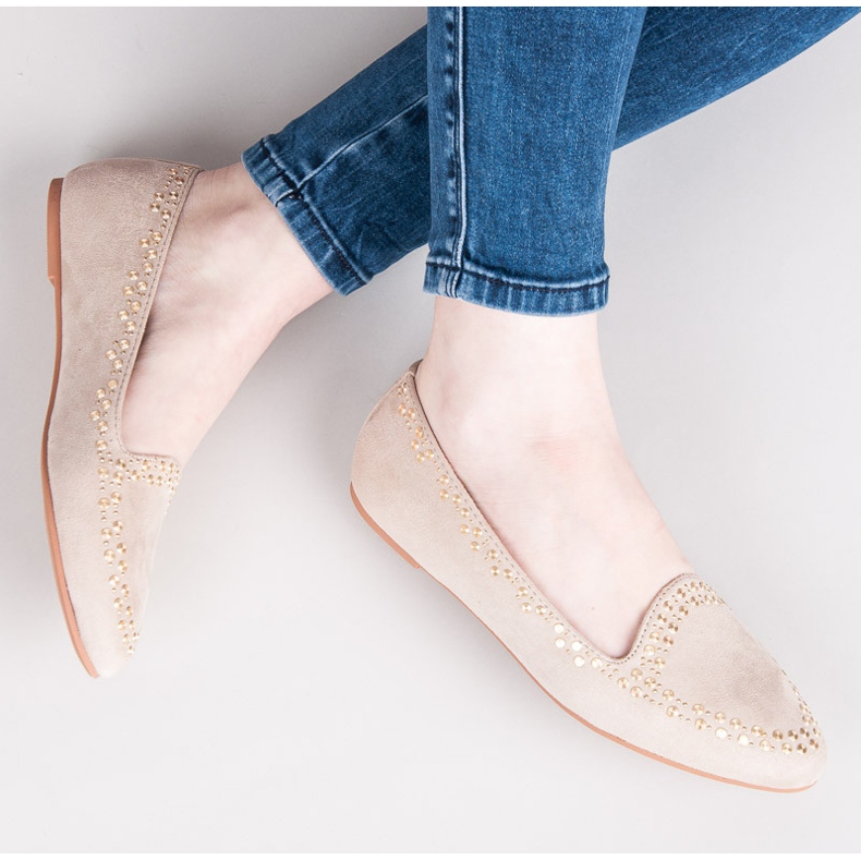 Vices Zamszowe baleriny brązowe 1