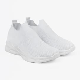Buty sportowe damskie wsuwane białe 4