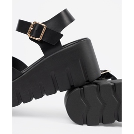 Seastar Sandały damskie czarne na wysokiej platformie 1