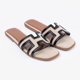 Seastar Klapki z ozdobnymi wycięciami czarne 1