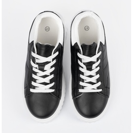 Shelvt Damskie sneakersy czarne z białymi wstawkami 3