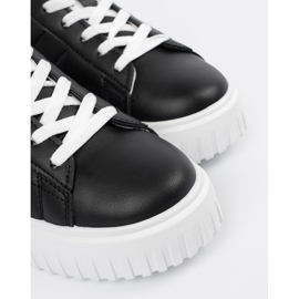 Shelvt Damskie sneakersy czarne z białymi wstawkami 5