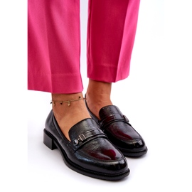 Vinceza Damskie lakierowane mokasyny czarne z ozdobą 2