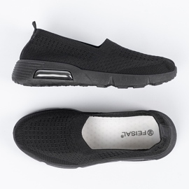 Shelvt Wygodne buty sportowe damskie czarne 5
