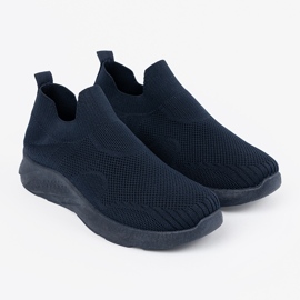 Shelvt Damskie wsuwane buty sportowe granatowe niebieskie 2