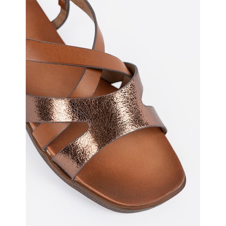 Płaskie brązowe sandały Sergio Leone 1