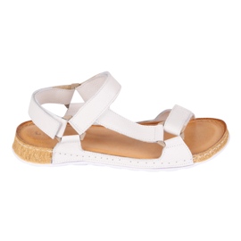Olivier Sandały damskie barefoot-friendly – skórzane, szerokie, lekkie białe 1