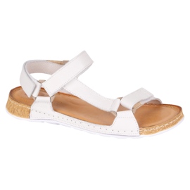 Olivier Sandały damskie barefoot-friendly – skórzane, szerokie, lekkie białe 3