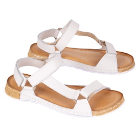 Olivier Sandały damskie barefoot-friendly – skórzane, szerokie, lekkie białe 5
