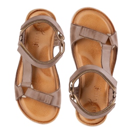Olivier Sandały damskie barefoot-friendly skórzane beżowe beżowy 7
