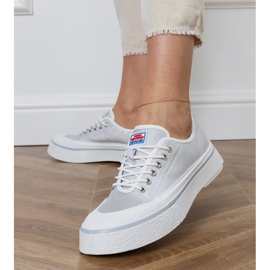 Szare trampki damskie na platformie 2