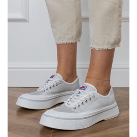 Szare trampki damskie na platformie 1