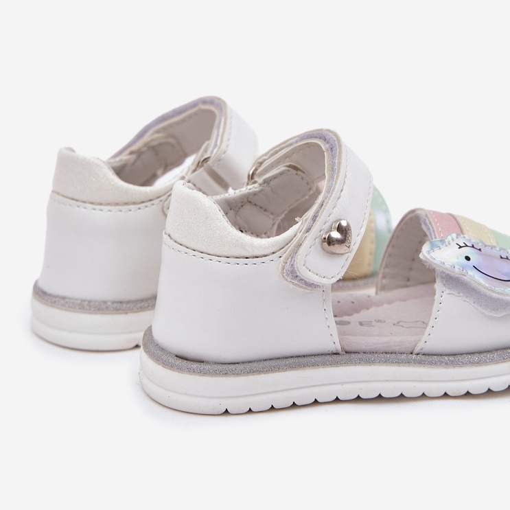 EVento Dziecięce Sandałki Zapinane Na Rzep Białe 2