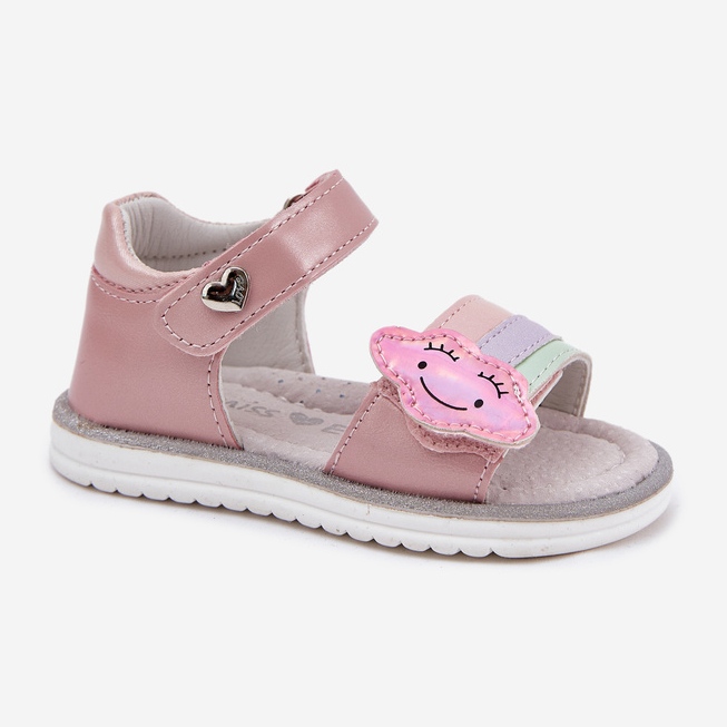 EVento Dziecięce Sandałki Zapinane Na Rzep Różowe 2