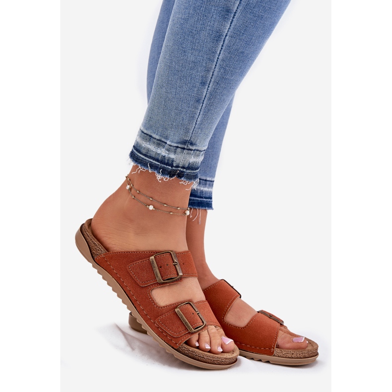 Klapki Damskie Profilaktyczne Inblu AA000068 Pomarańczowe 1