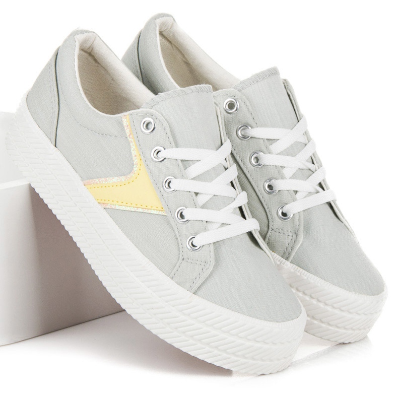 Kylie Trampki Na Platformie szare 2