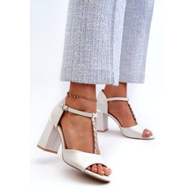 Vinceza Sandały Na Obcasie Z Cyrkoniami Srebrne Aniya srebrny 3