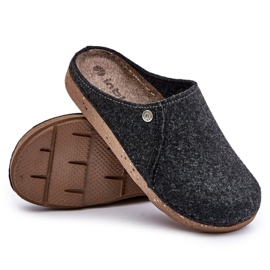 Męskie kapcie domowe klapki Inblu MT000011 grafitowe czarne 4