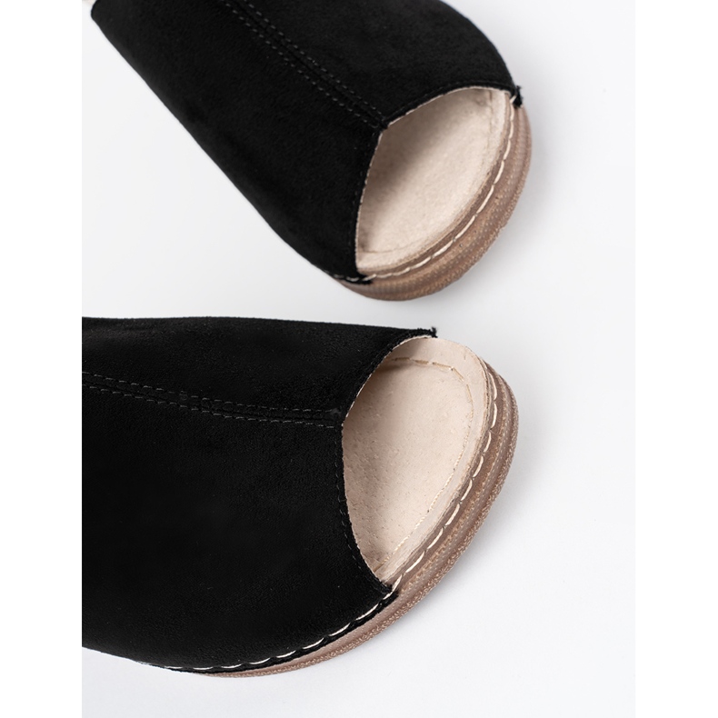 Goodin Damskie czarne klapki na platformie 1