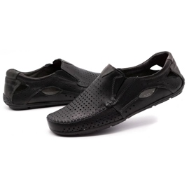 Olivier Męskie mokasyny 901 na lato czarne lico 6