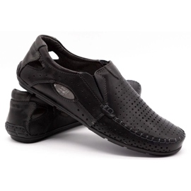 Olivier Męskie mokasyny 901 na lato czarne lico 4