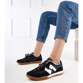 Czarne sneakersy trampki z kolorowymi sznurówkami 4