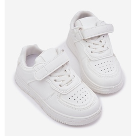 Buty Sportowe Dziecięce Z Eko Skóry Białe 2