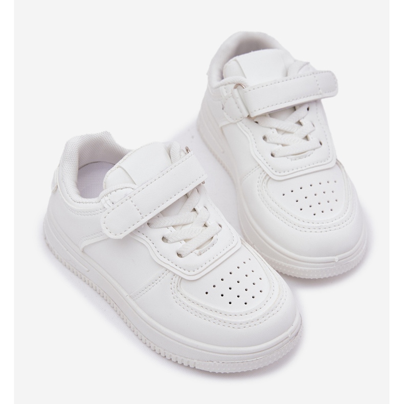 Buty Sportowe Dziecięce Z Eko Skóry Białe 2