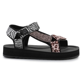 Sandały D.Franklin Forest High Strips Animal Print  DFSH404002-ABLA czarne 10