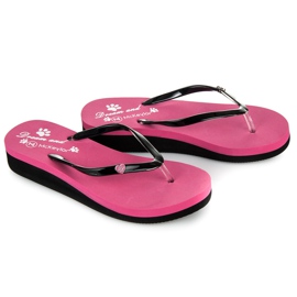 Mckeylor Różowe klapki na koturnie 1