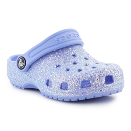 Klapki Crocs Classic Glitter Clog T 206992-5Q6 niebieskie 5