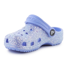 Klapki Crocs Classic Glitter Clog T 206992-5Q6 niebieskie 7