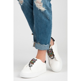 Vices Wsuwane trampki w sowy białe 2