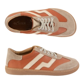 Buty barefoot damskie skórzane Olivier Eliza rude pomarańczowe 1