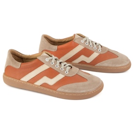 Buty barefoot damskie skórzane Olivier Eliza rude pomarańczowe 4