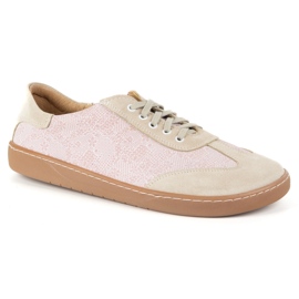 Buty barefoot damskie skórzane Olivier Eliza kwiaty różowe 2