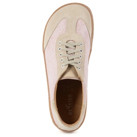 Buty barefoot damskie skórzane Olivier Eliza kwiaty różowe 7
