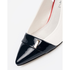 Goodin Biało-czarne czółenka z odkrytą piętą 1