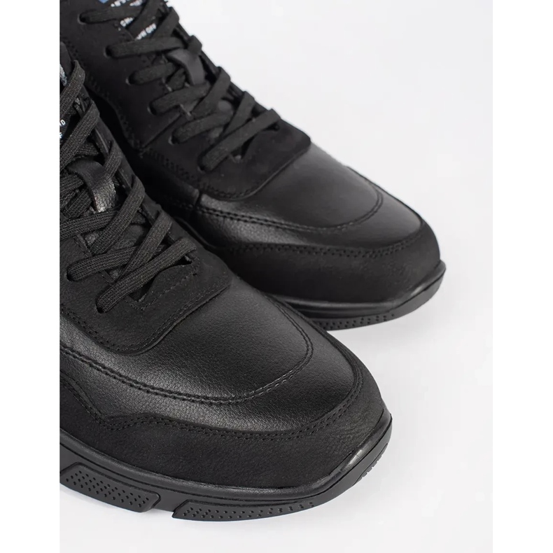 Czarne botki męskie sznurowane 2