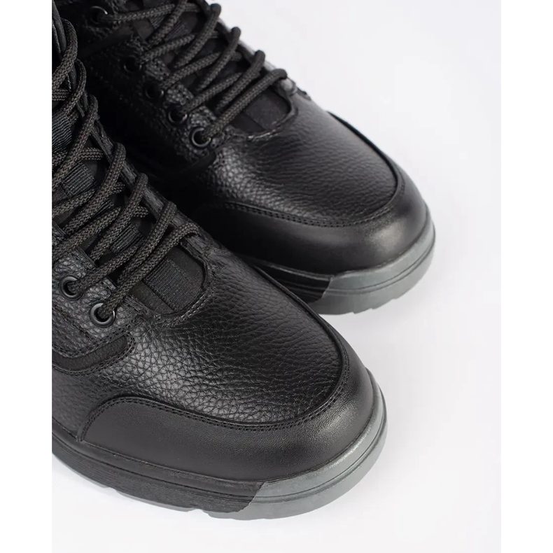 Wysokie ocieplane botki męskie czarne 1