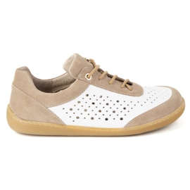 Olivier Barefoot Damskie minimalistyczne sneakersy 1769POL białe perforowane 1