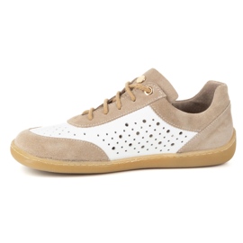 Olivier Barefoot Damskie minimalistyczne sneakersy 1769POL białe perforowane 2