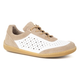 Olivier Barefoot Damskie minimalistyczne sneakersy 1769POL białe perforowane 3
