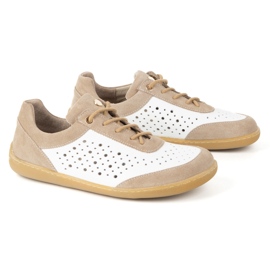 Olivier Barefoot Damskie minimalistyczne sneakersy 1769POL białe perforowane 4