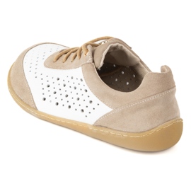 Olivier Barefoot Damskie minimalistyczne sneakersy 1769POL białe perforowane 7